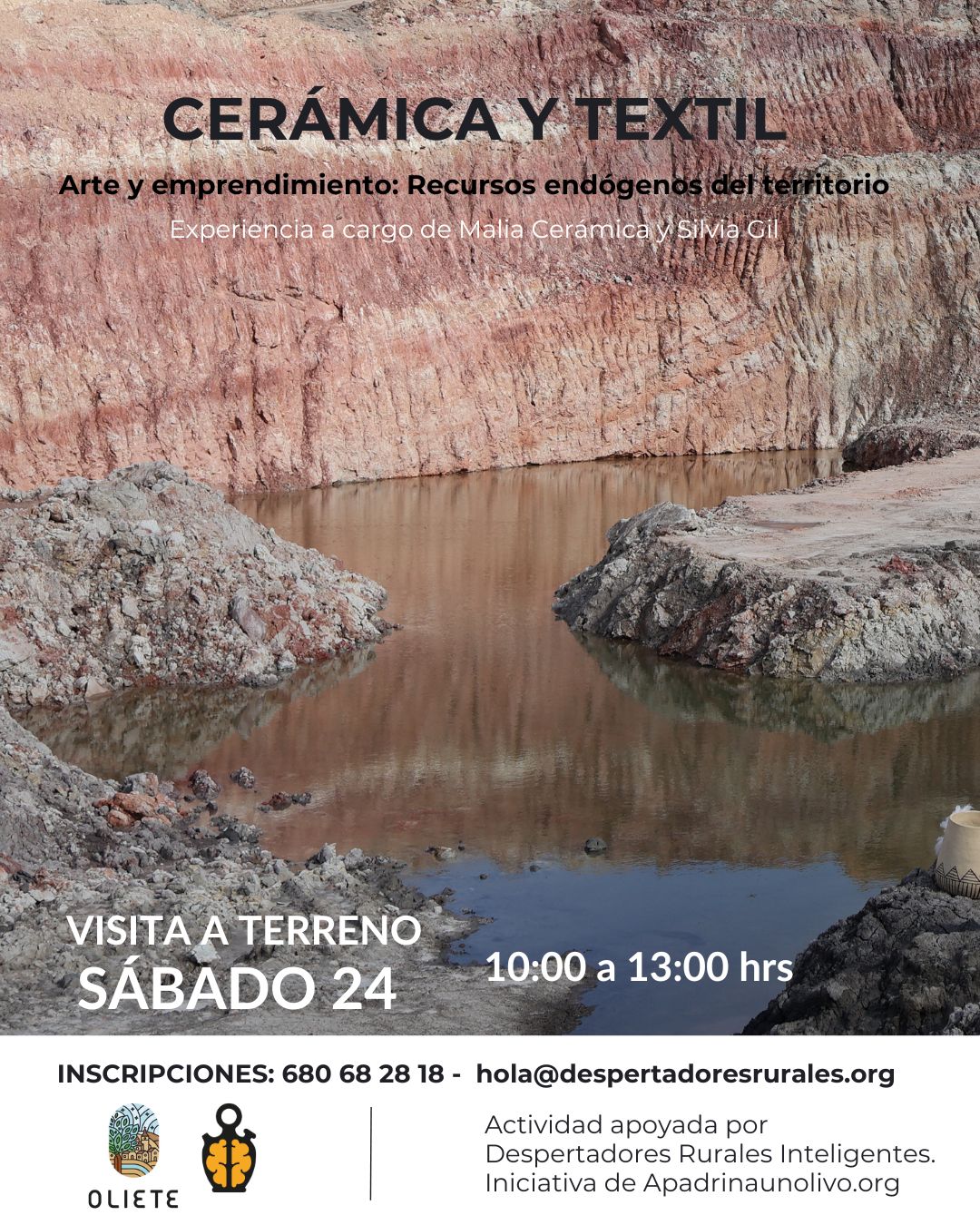 🏺☀🏘 Continúa el ciclo de Cerámica y Textil a cargo de @maliaceramica en colaboración con @silviagil.m Te esperamos este sábado 24 en el Centro Despertadores Rurales de Oliete. Una oportunidad única para explorar el arte y la artesanía, a partir de los recursos endógenos del territorio. ¡Reserva tu plaza y acompáñanos! Más información e Inscripciones en 680 68 28 18